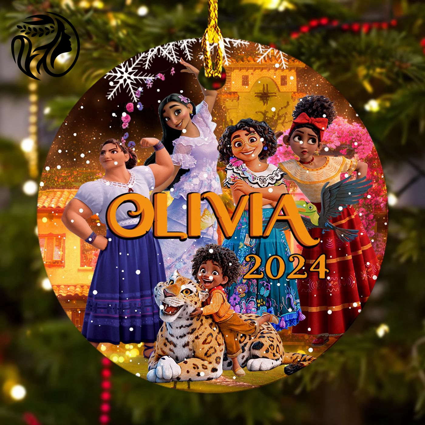 2024 Personalized Young Girl & Family Princess Movie Xmas Ornament – Custom Christmas Tree Decor Gift for Kids