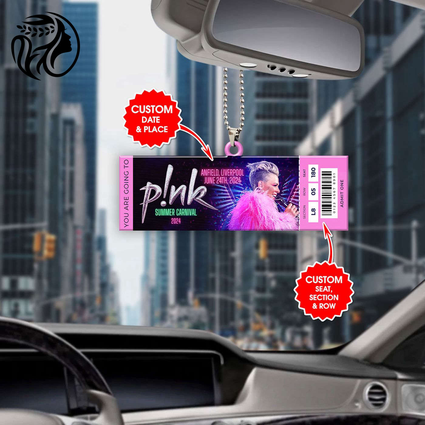 Personalized P!nk Custom Shape-sided Acrylic Car Ornament