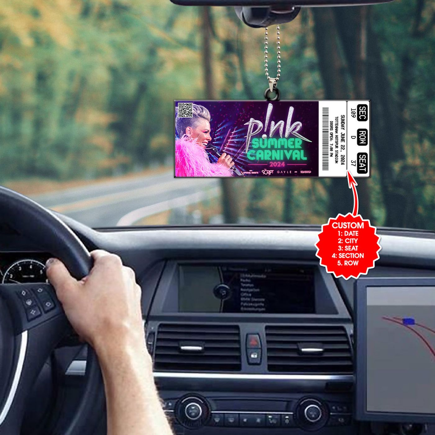 Personalized P!nk Custom Shape-sided Acrylic Car Ornament