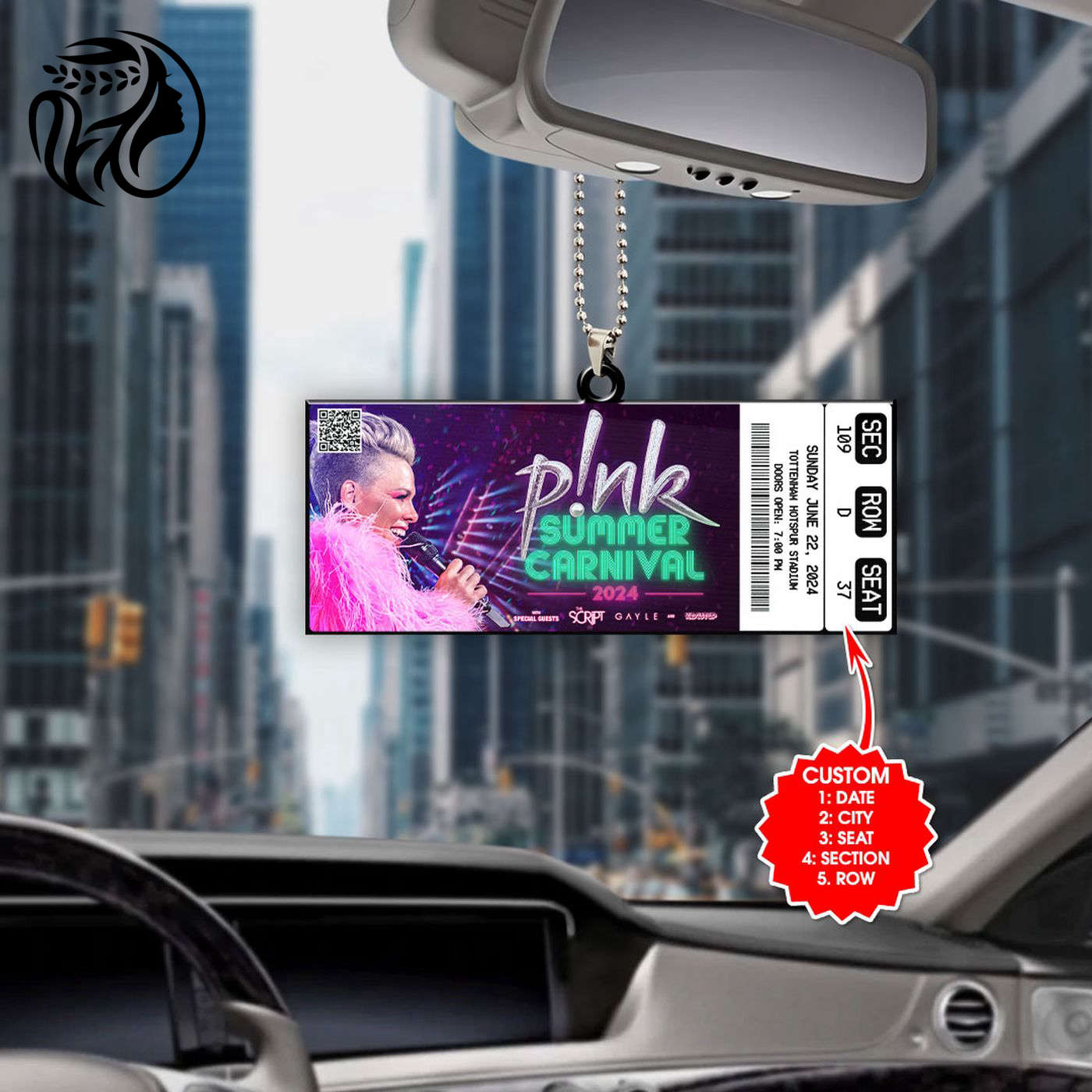 Personalized P!nk Custom Shape-sided Acrylic Car Ornament