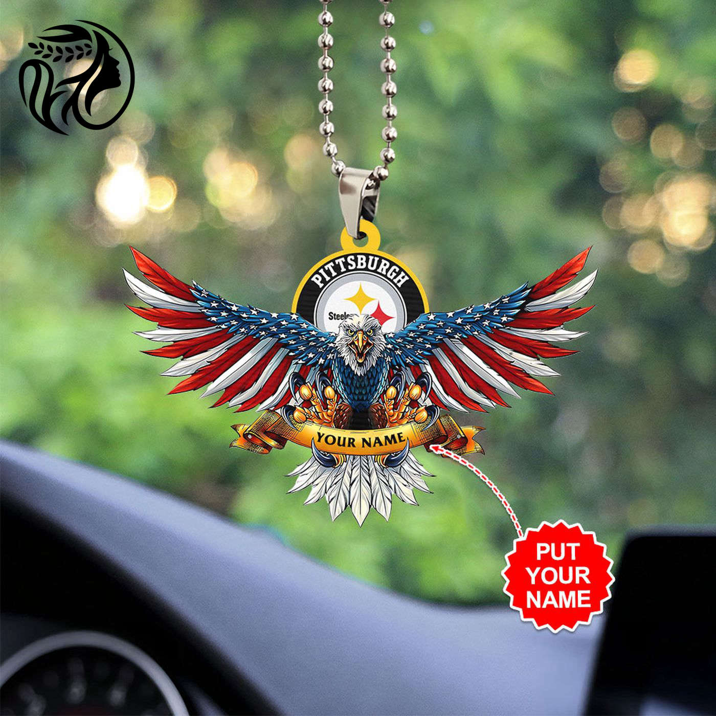 Personalized Pittsburgh Steelers Custom Shape-sided Acrylic Car Ornament