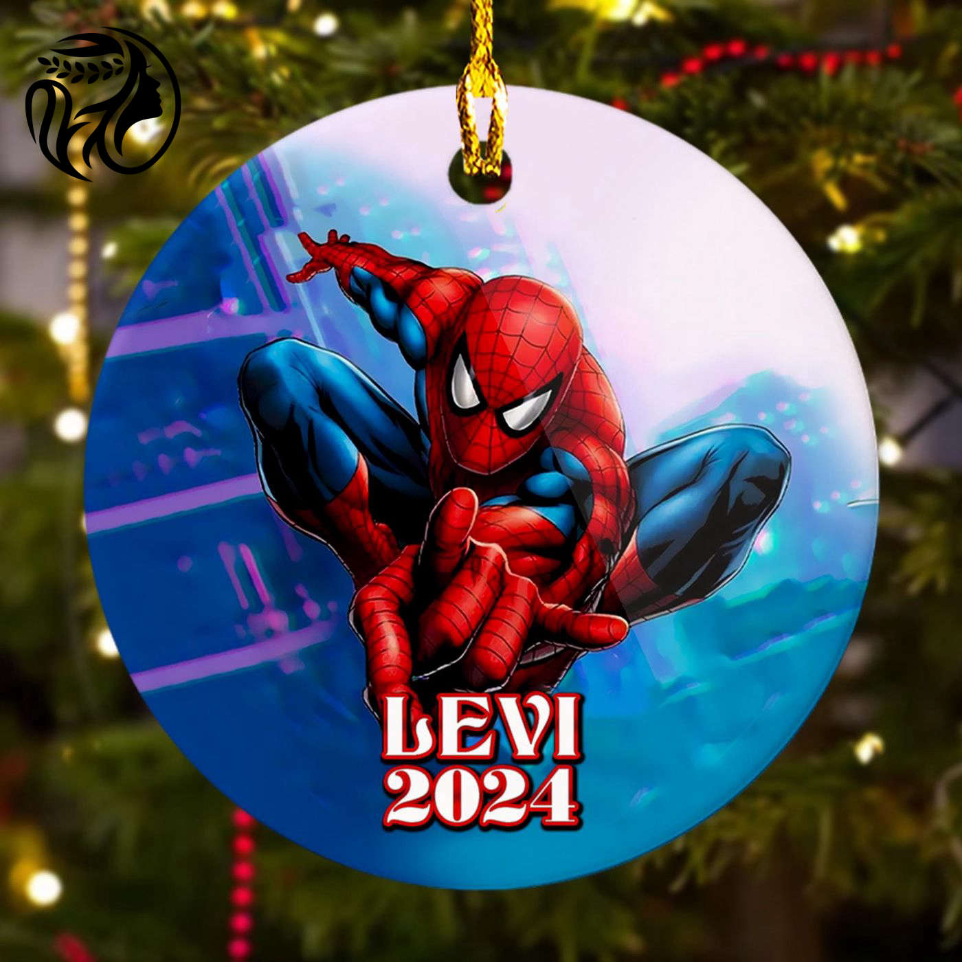 Custom Spider Character Christmas Ornament – Funny Superhero Xmas Tree Decor Kid s Hero Movie Gift 2024