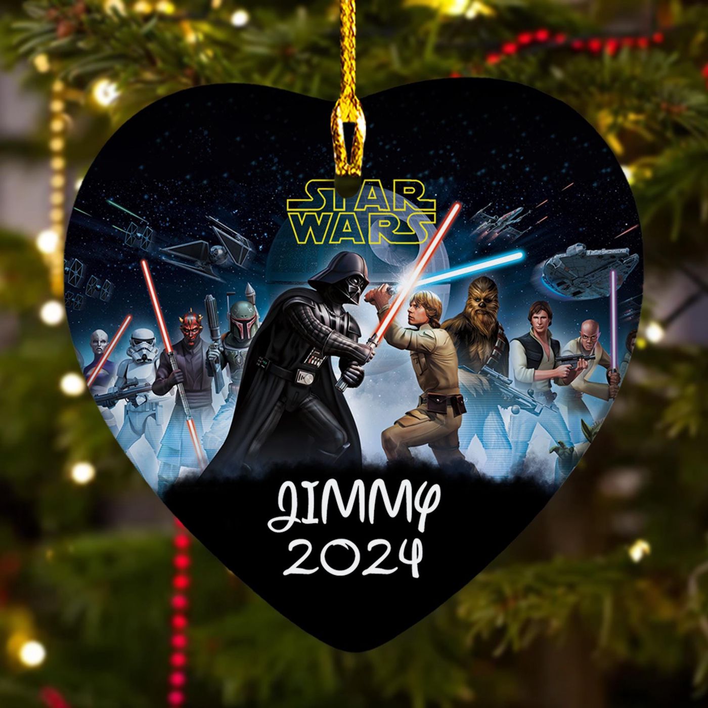 Customized Star Movie Character Christmas Ornament – Unique Space War Decor 2024 Perfect Galaxy Hero Gift for Kids