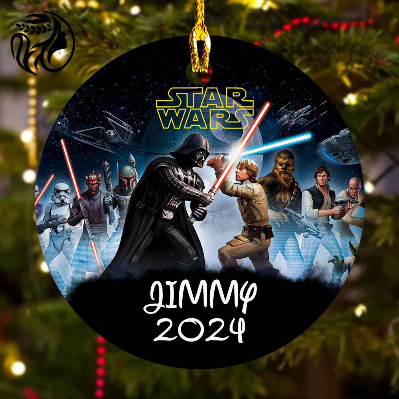 Customized Star Movie Character Christmas Ornament – Unique Space War Decor 2024 Perfect Galaxy Hero Gift for Kids