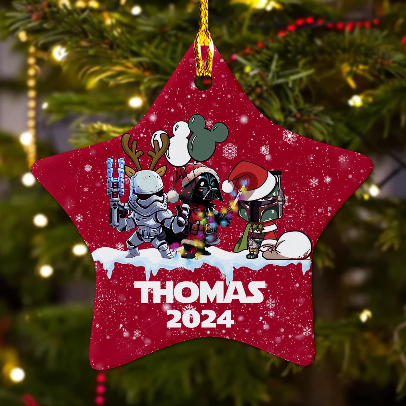 Customized Star Movie Hero Christmas Ornament – Personalized Galaxy Character Decor 2024 Unique Xmas Gift for Kids