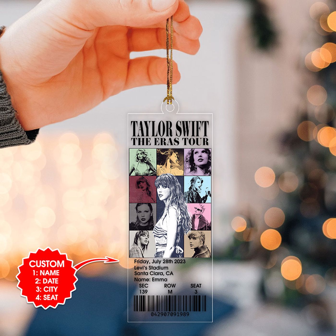 Personalized Taylor Swift 2-Side Printed Ornament Gift Personalized Taylor Swift 2-Side Printed Ornament Gift