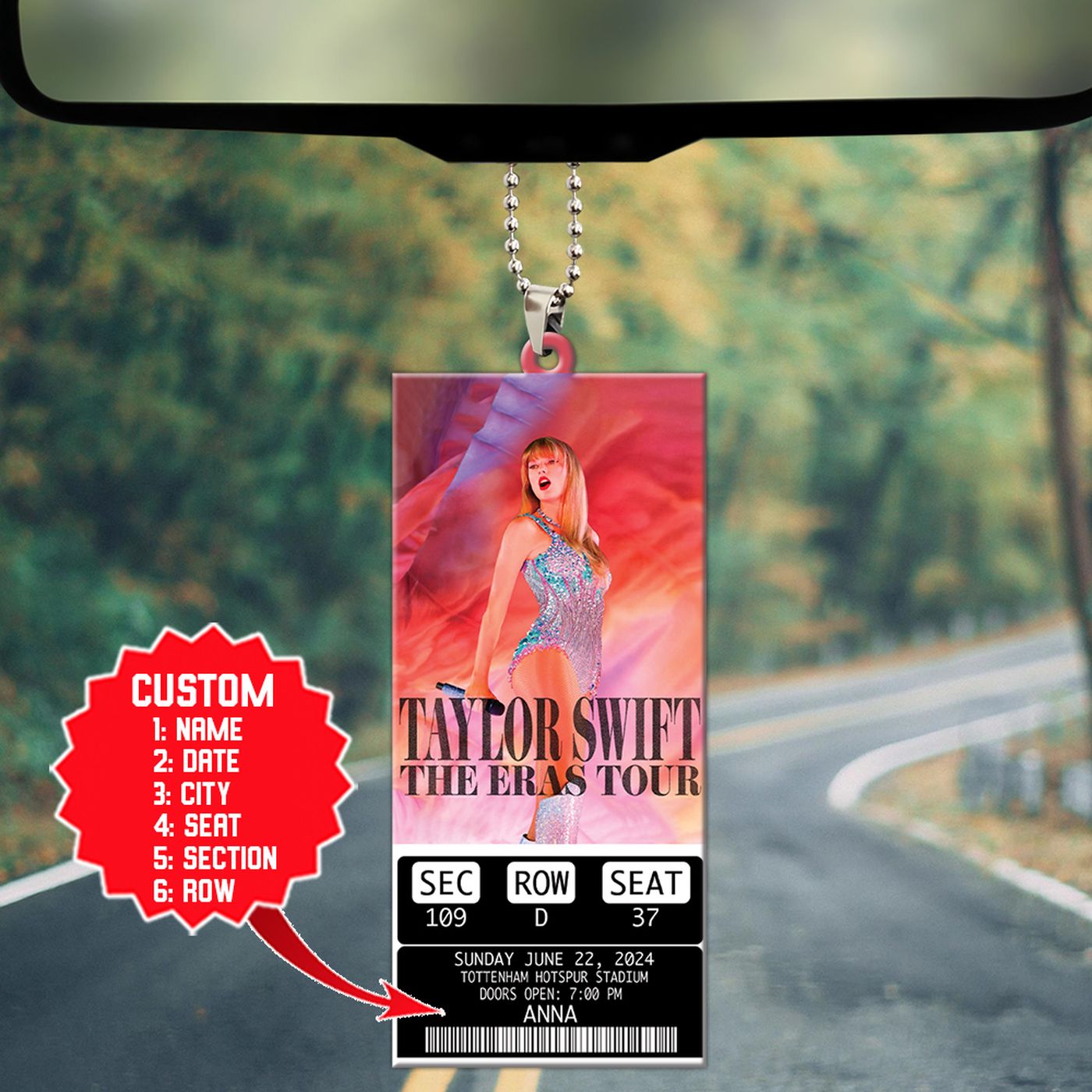 Personalized Taylor Swift Custom Shape-sided Acrylic Car Ornament Gift