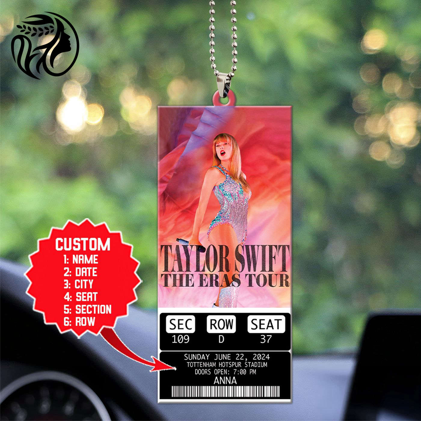 Personalized Taylor Swift Custom Shape-sided Acrylic Car Ornament Gift