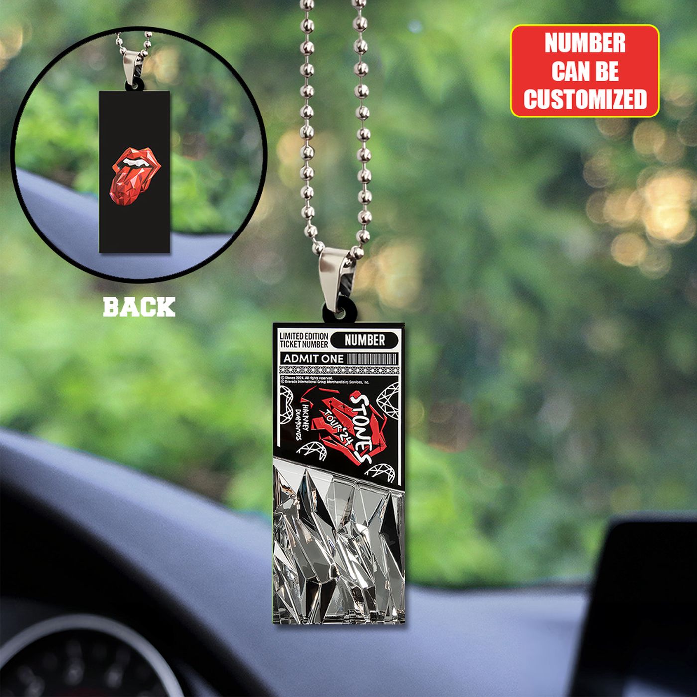 Personalized The Rolling Stones Custom Shape-sided Acrylic Car Ornament Gift