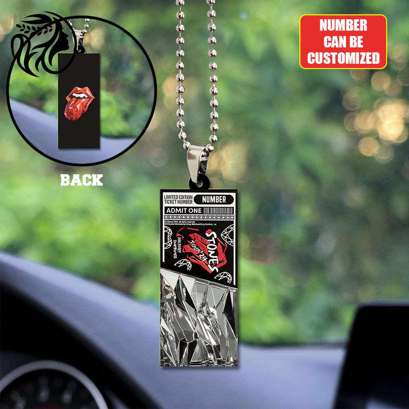 Personalized The Rolling Stones Custom Shape-sided Acrylic Car Ornament Gift