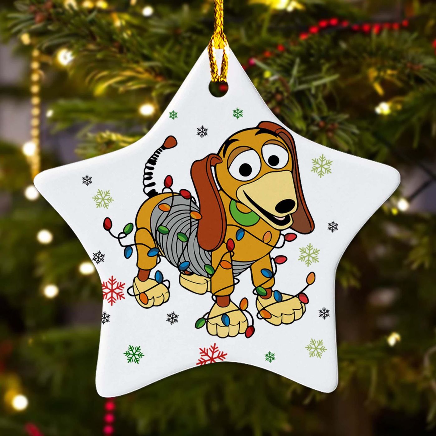 Customized Toy Movie Christmas Ornament – Yellow Dog Character Funny Xmas Gift for Kids – 2024 Decor