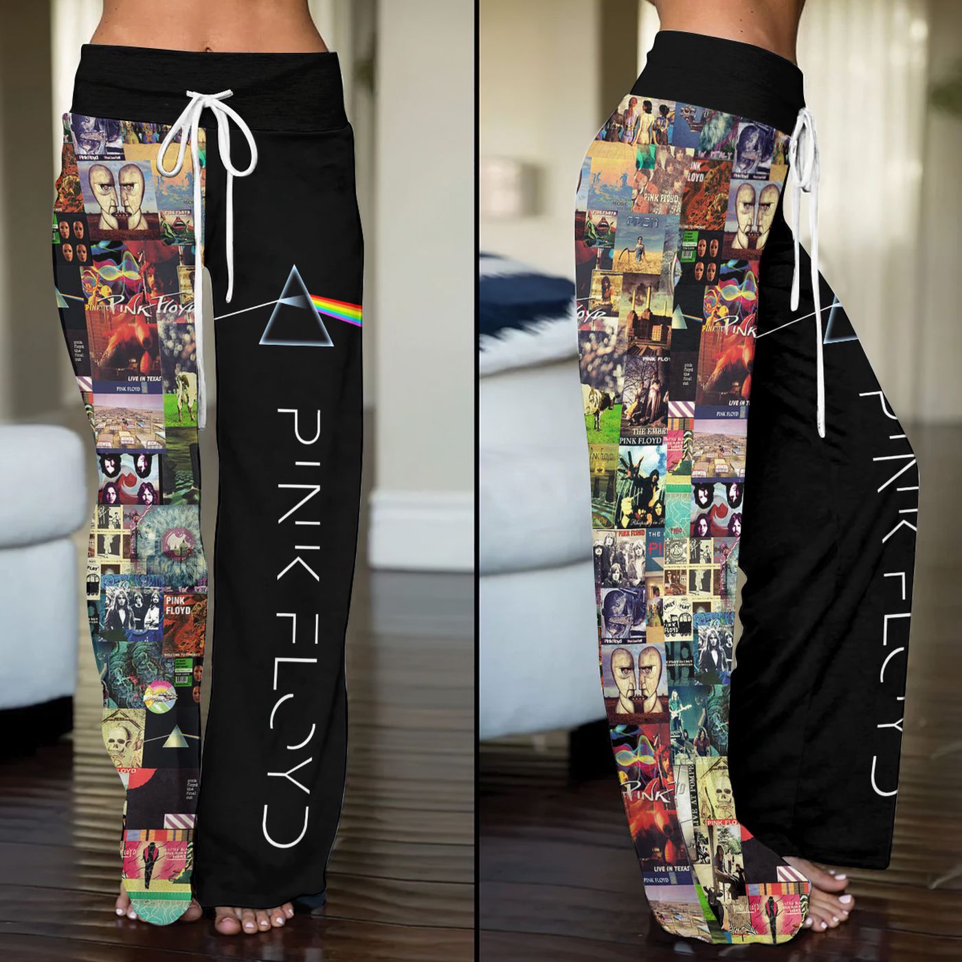 Pink Floyd High-Waisted Straight-Leg Trousers  – Gift for Women
