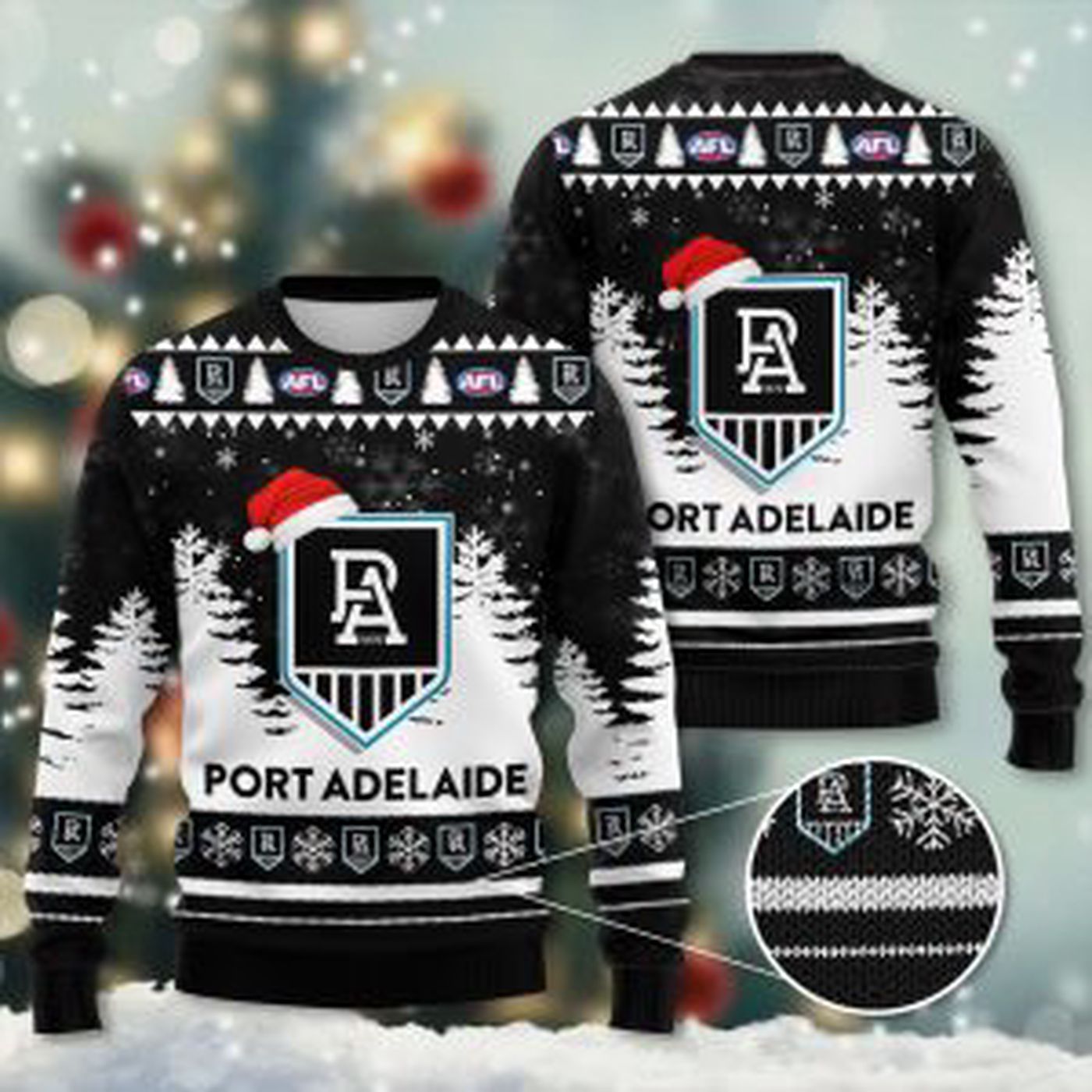 Port Adelaide FC 3D Ugly Sweater Gift – Gift for Men Women Christmas Day – Gift for Men Women Christmas Day