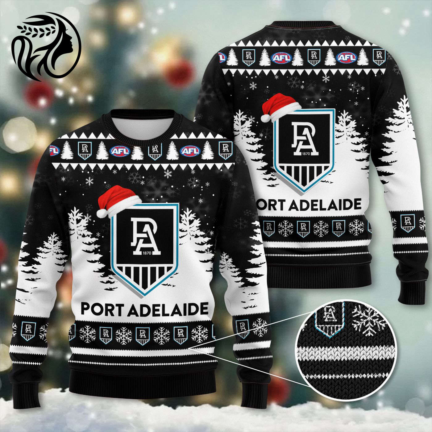 Port Adelaide FC 3D Ugly Sweater Gift – Gift for Men Women Christmas Day – Gift for Men Women Christmas Day