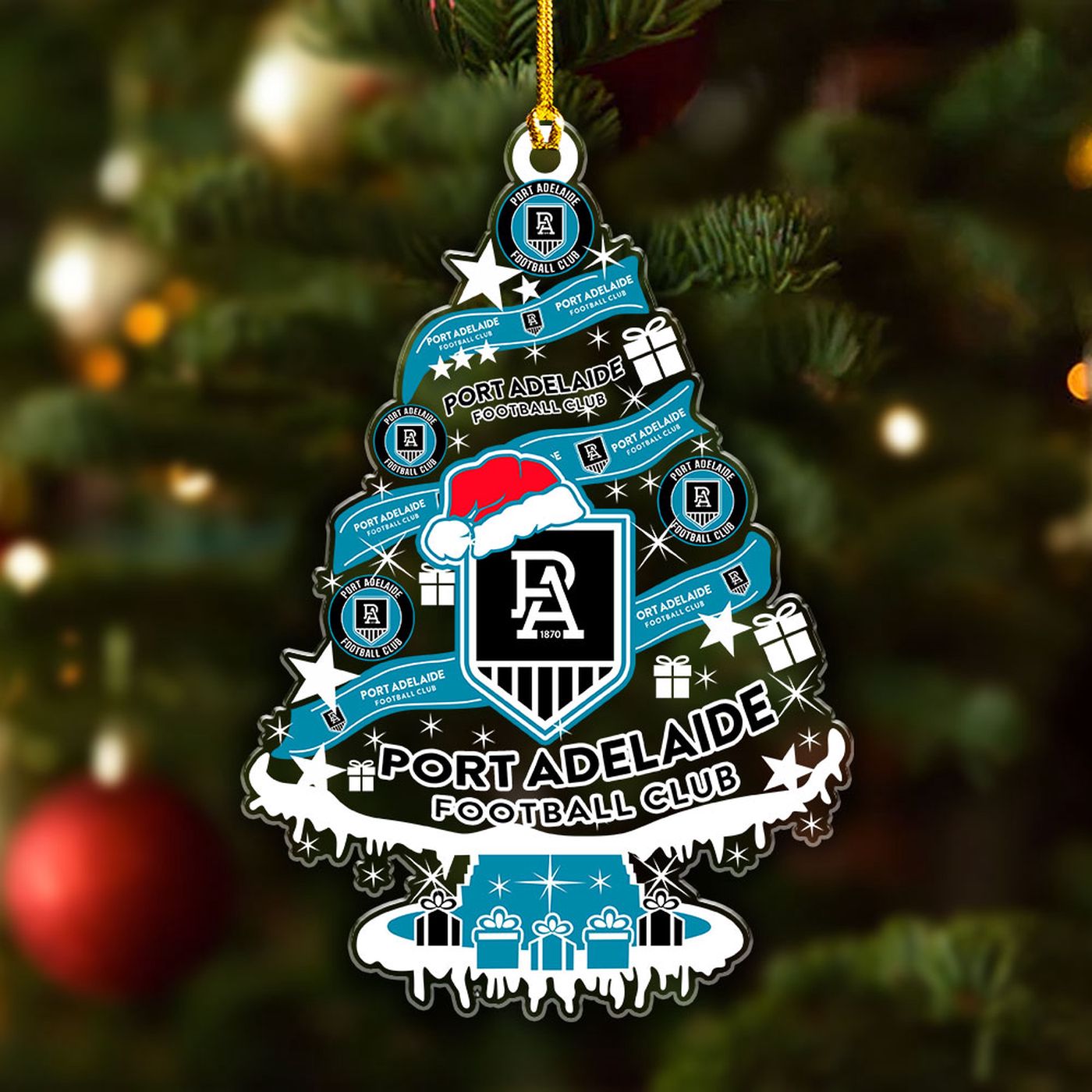 Port Adelaide FC Custom Shape Clear 1-sided Acrylic Ornament Gift
