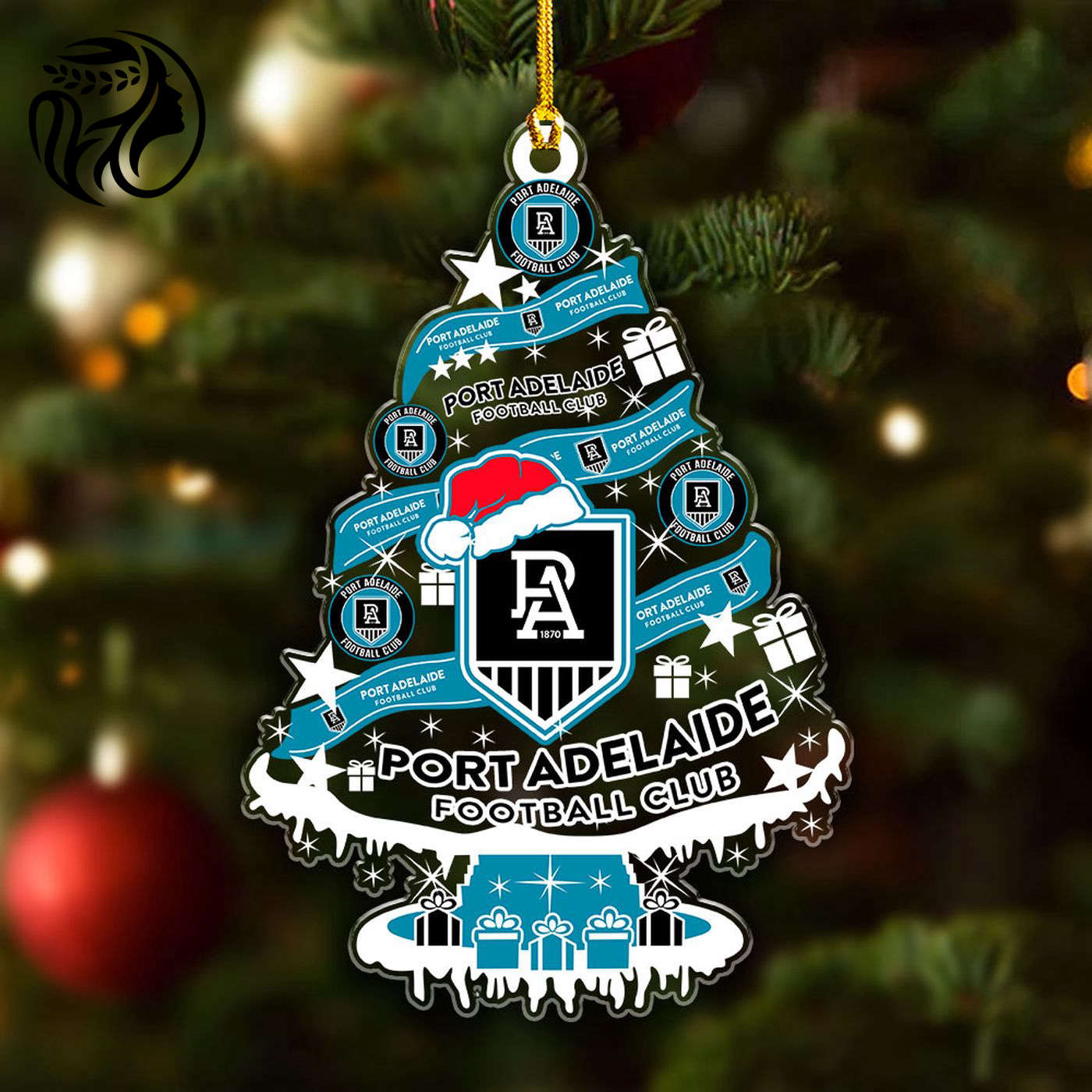 Port Adelaide FC Custom Shape Clear 1-sided Acrylic Ornament Gift