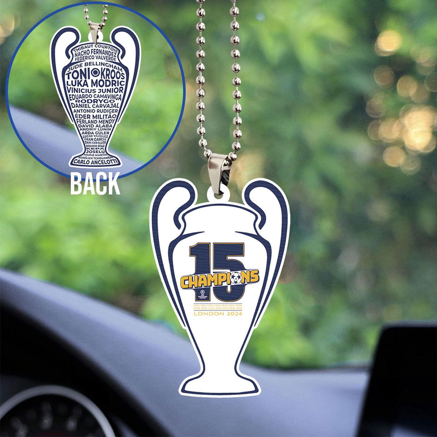 Real Madrid CF Custom Shape-sided Acrylic Car Ornament Gift Real Madrid CF Custom Shape-sided Acrylic Car Ornament Gift