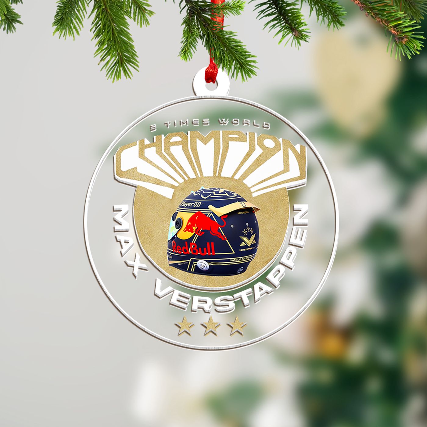 Red Bull Racing F1 Clear 1-Sided Acrylic Ornament  – Gift for Christmas Day