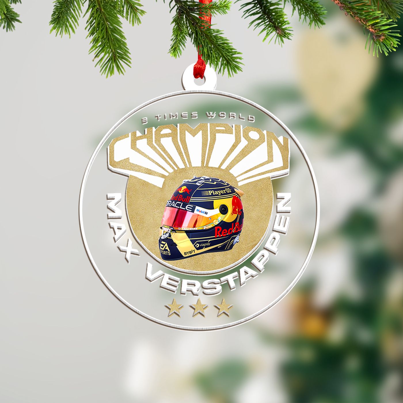 Red Bull Racing F1 Clear 1-Sided Acrylic Ornament  – Gift for Christmas Day