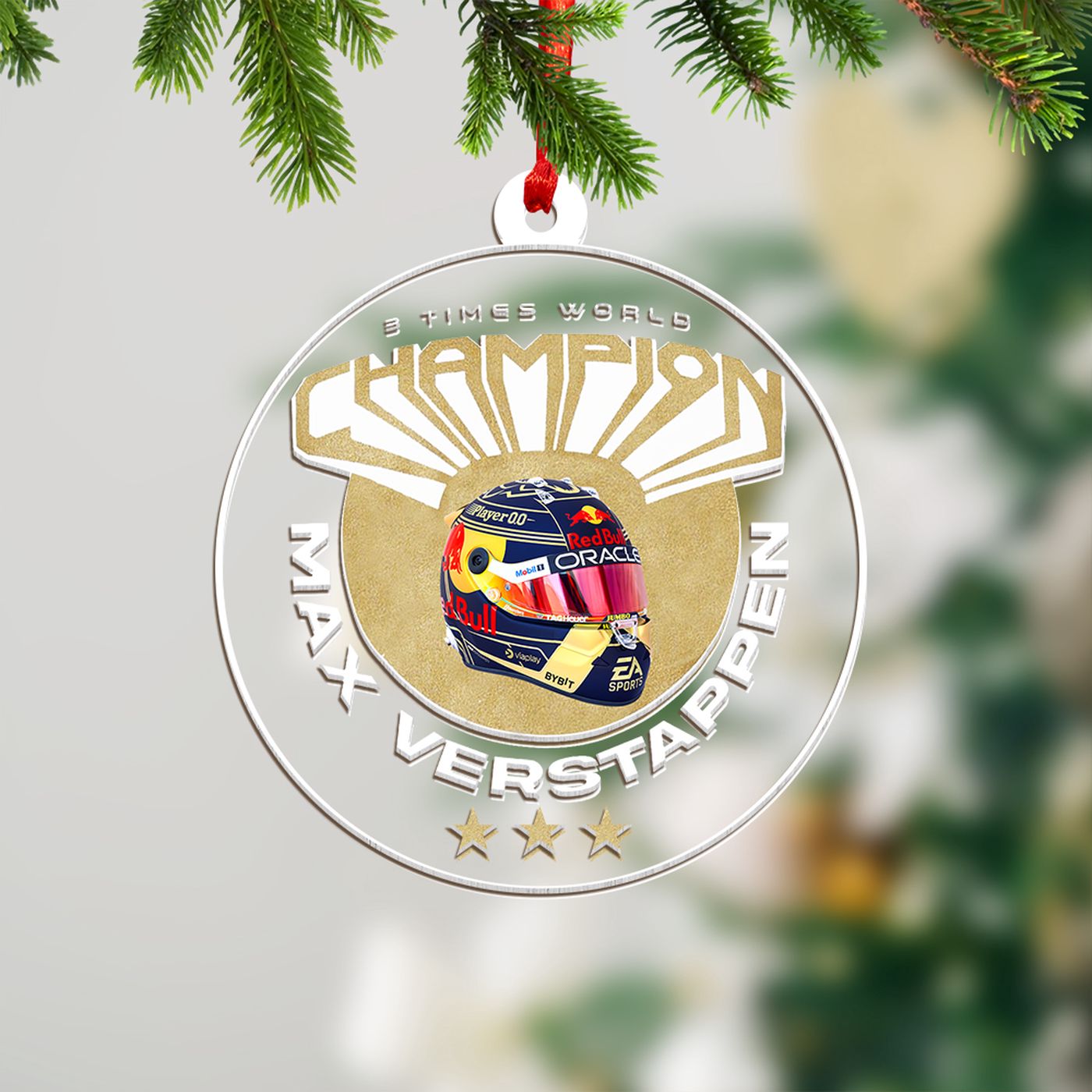 Red Bull Racing F1 Clear 1-Sided Acrylic Ornament  – Gift for Christmas Day