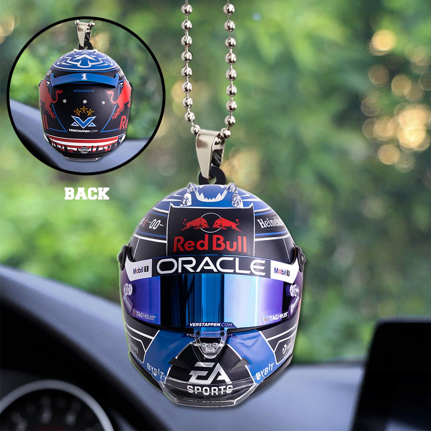 Red Bull Racing F1 x Max Verstappen Custom Shape 2-sided Acrylic Car Ornament
