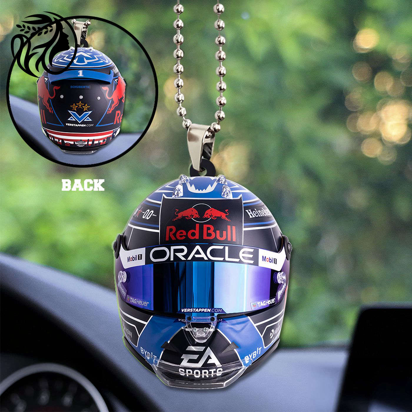 Red Bull Racing F1 x Max Verstappen Custom Shape 2-sided Acrylic Car Ornament
