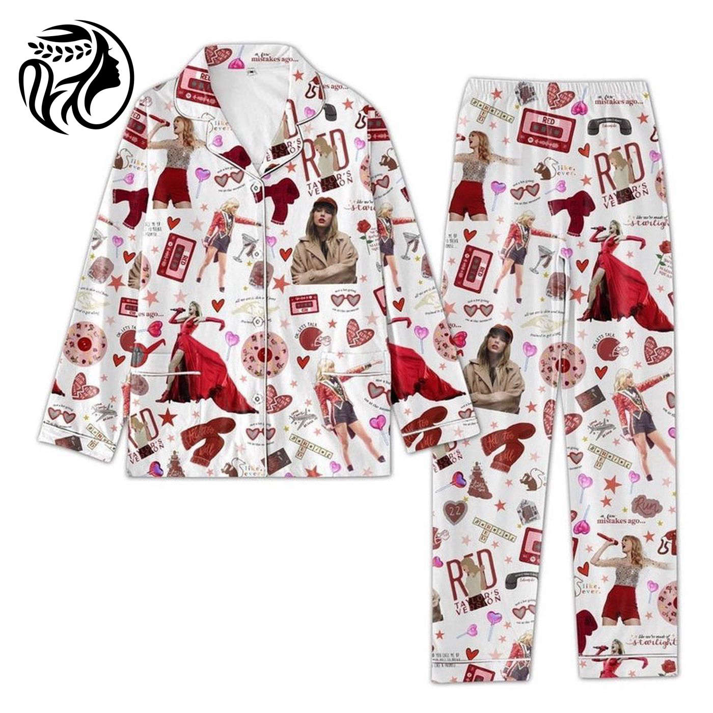 Stylish Red Taylor Pajamas Set - Eras Tour & Taylor Version Collection