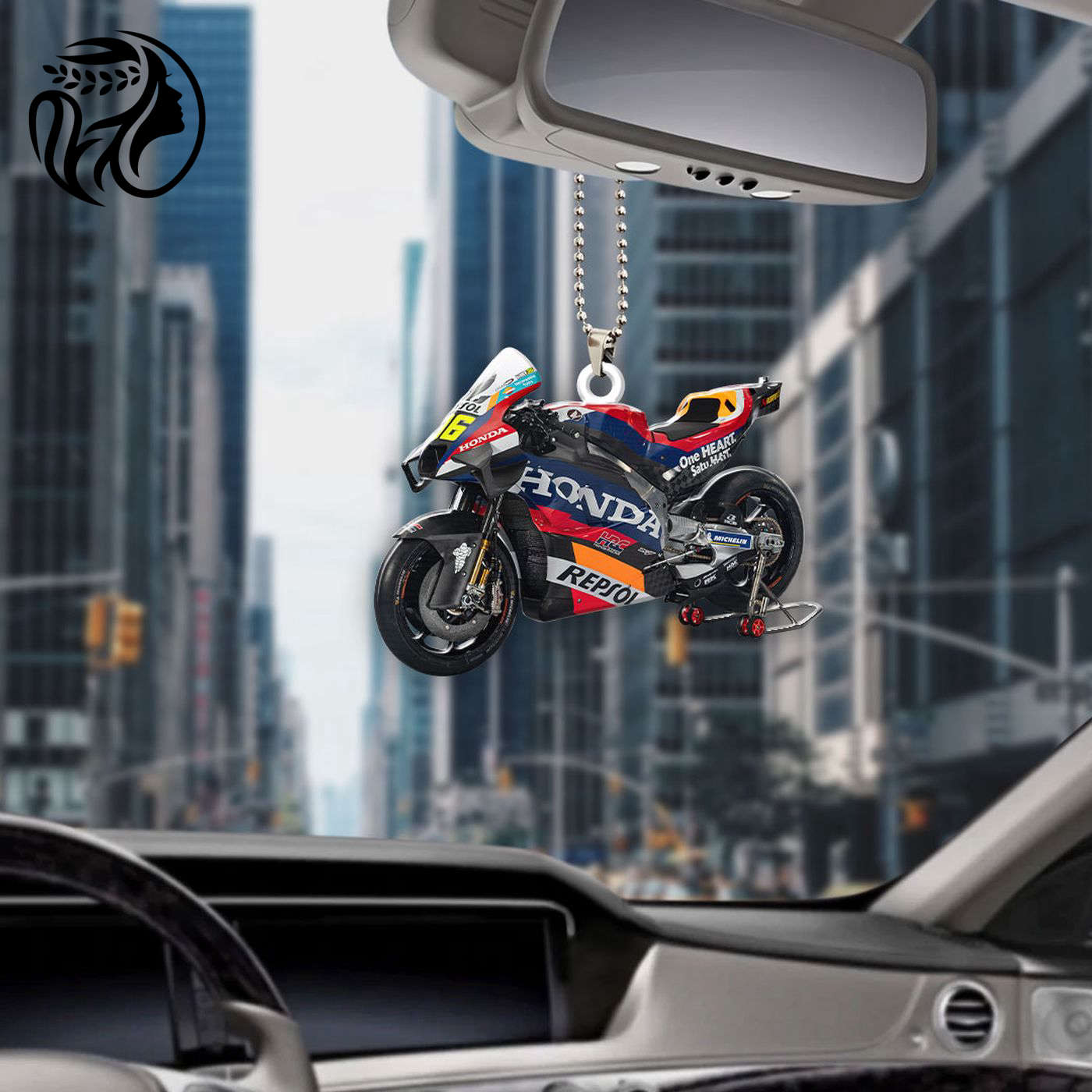Repsol Honda Racing Team Custom Shape-sided Acrylic Car Ornament