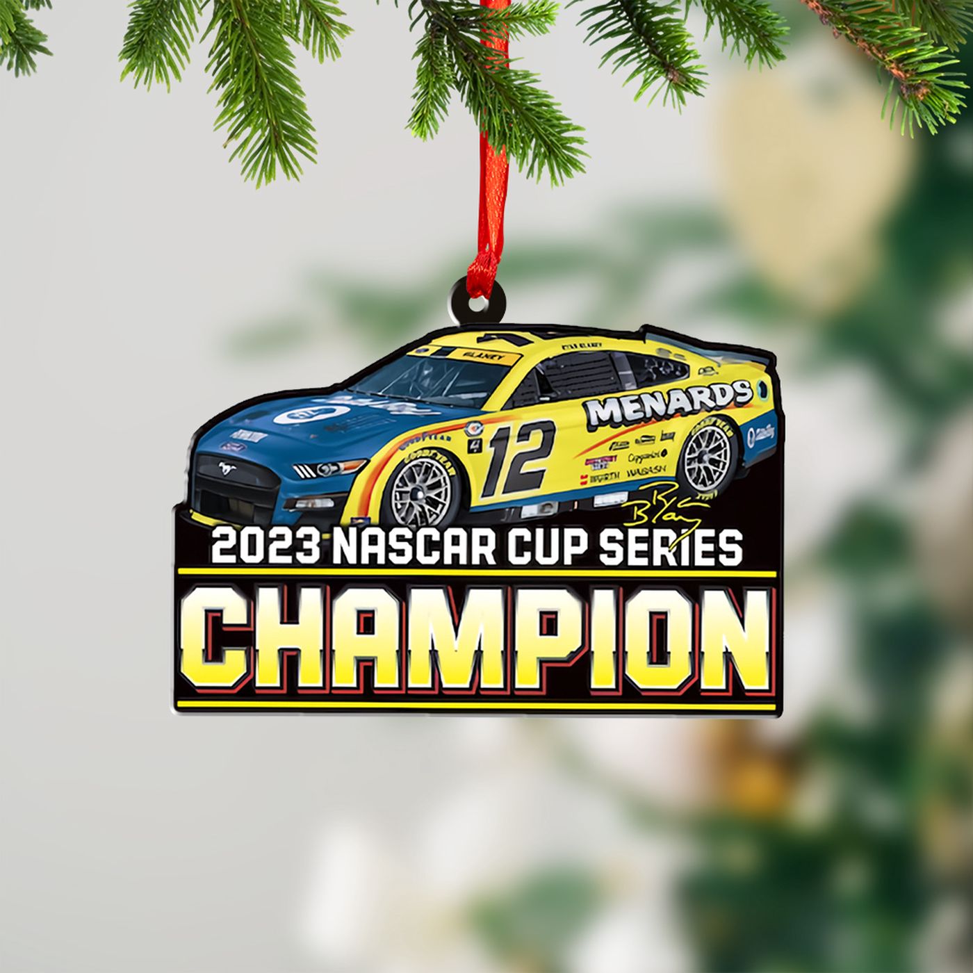 Ryan Blaney x Team Penske Custom Shape 1-sided Acrylic Ornament  – Gift for Christmas Day