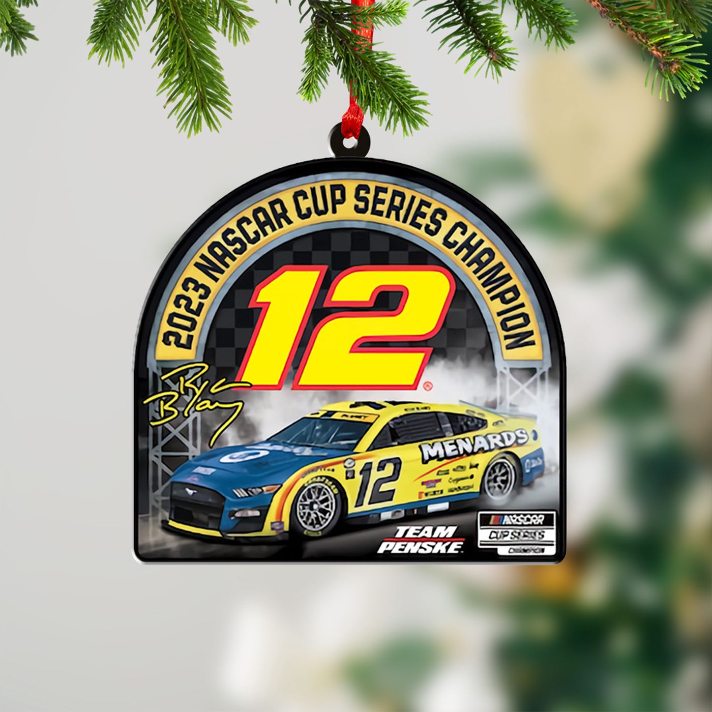 Ryan Blaney x Team Penske Custom Shape 1-sided Acrylic Ornament  – Gift for Christmas Day