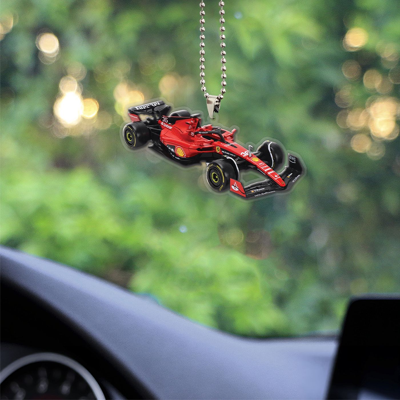 Scuderia Ferrari Custom shape Clear-sided Acrylic Car Ornament