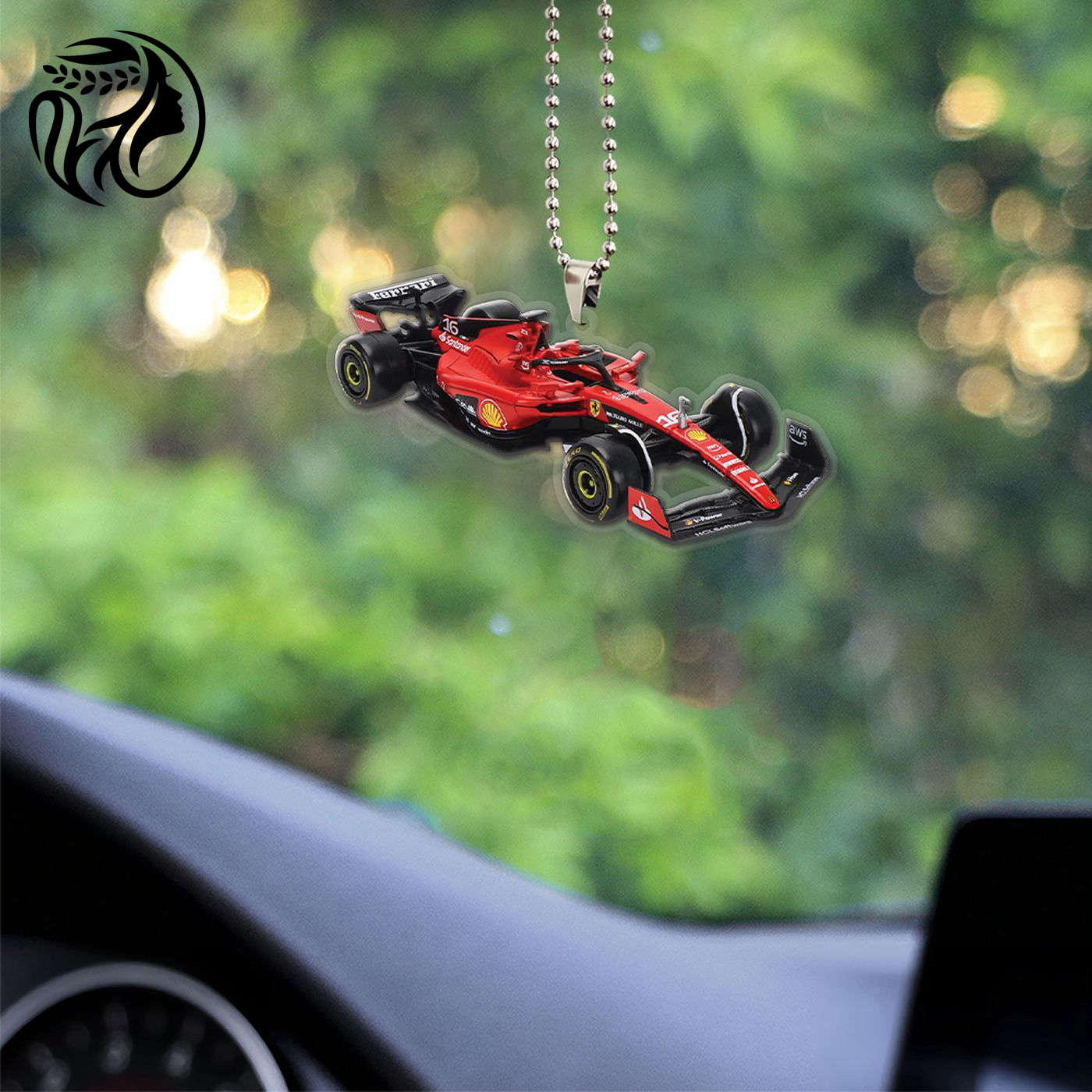 Scuderia Ferrari Custom shape Clear-sided Acrylic Car Ornament