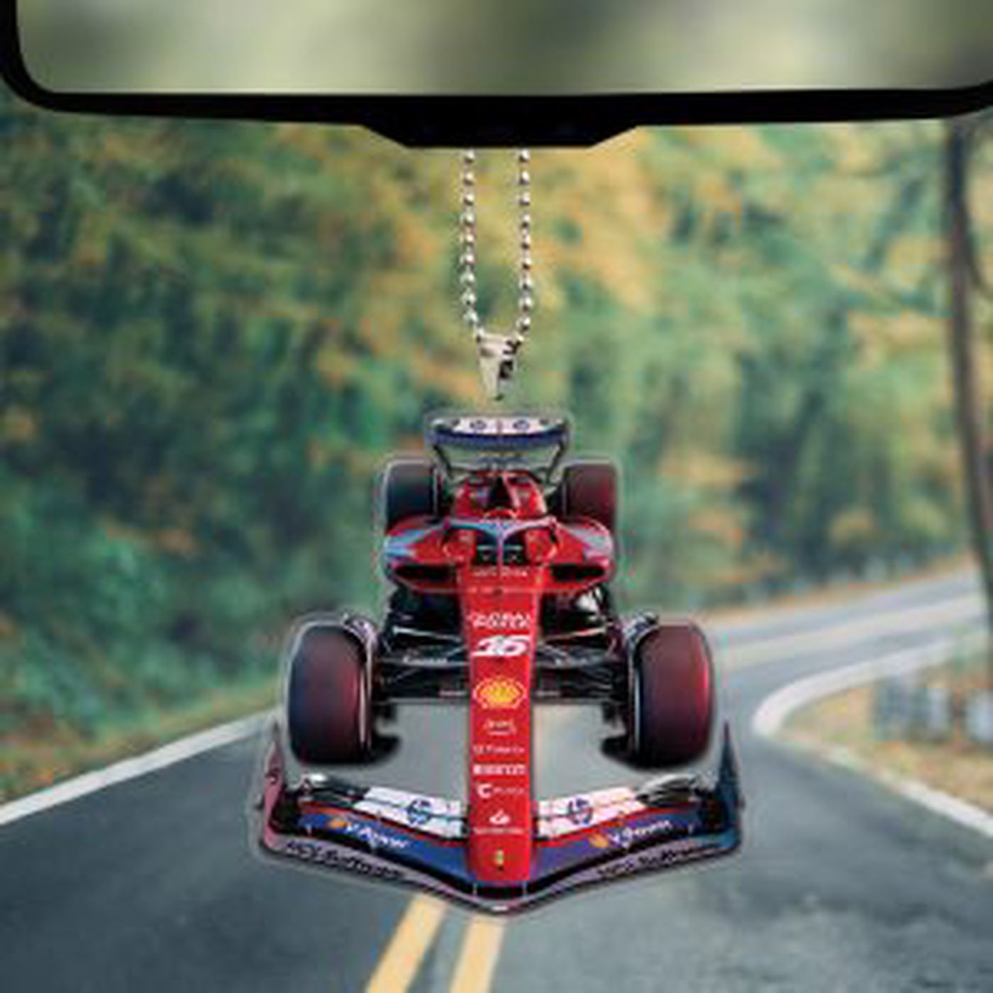 Scuderia Ferrari Custom shape Clear-sided Acrylic Car Ornament