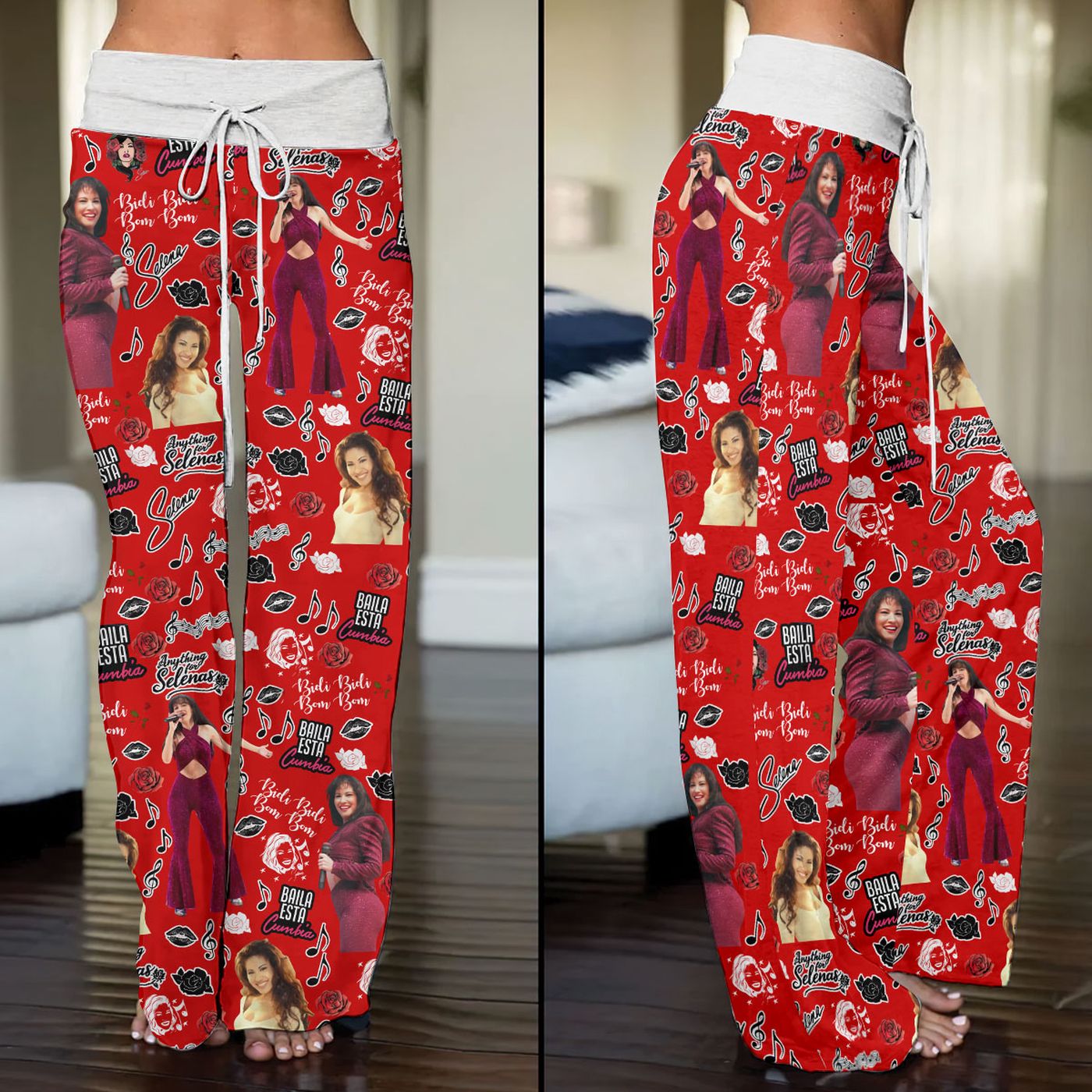 Selena Quintanilla Pérez High-Waisted Straight-Leg Trousers  – Gift for Women