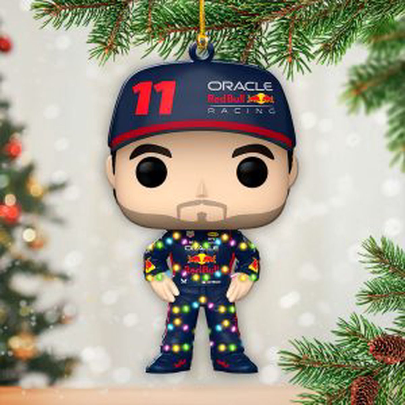 Sergio Pérez x Red Bull Racing F1 Custom Shape Clear 1-sided Acrylic Ornament