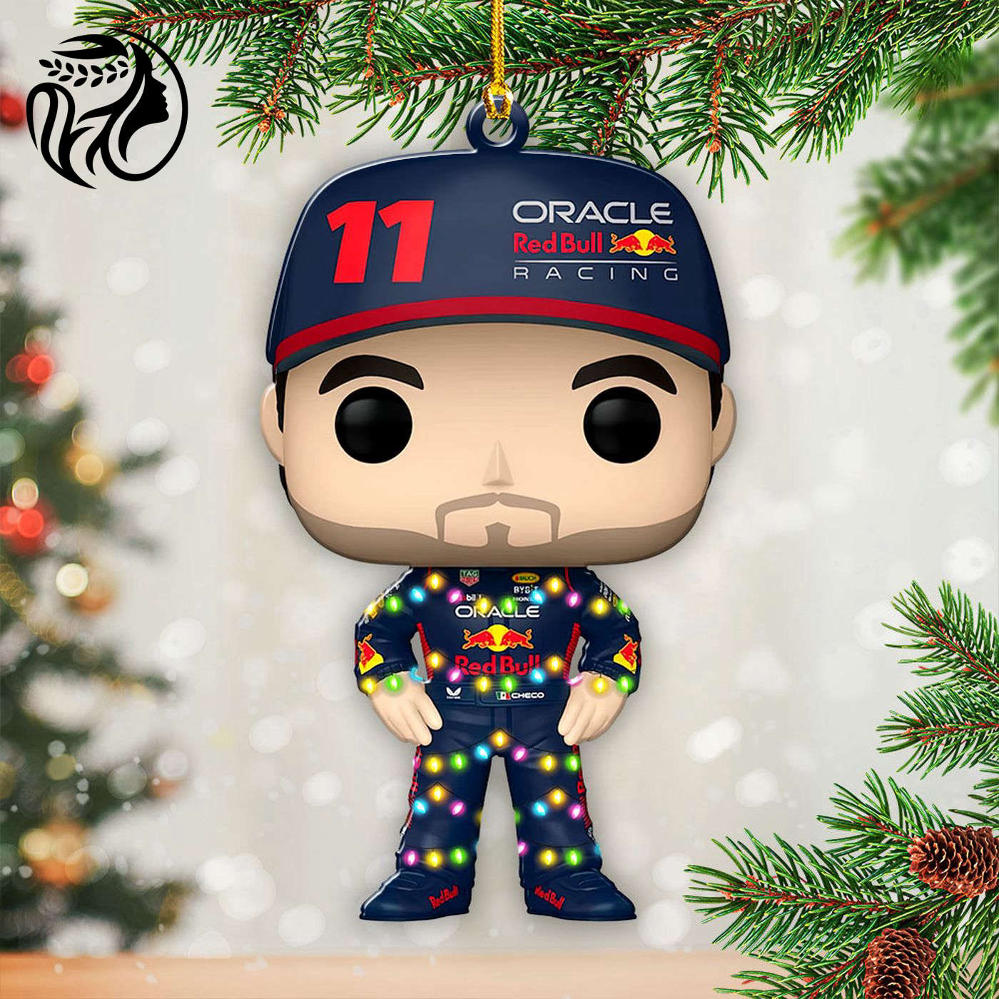Sergio Pérez x Red Bull Racing F1 Custom Shape Clear 1-sided Acrylic Ornament
