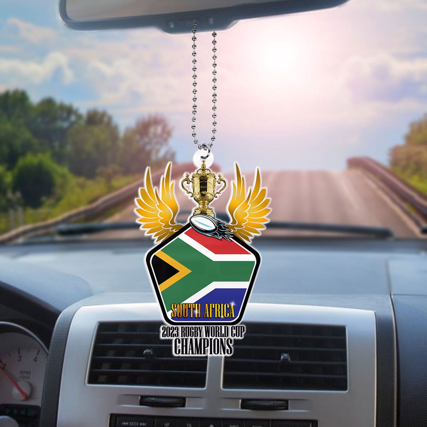 South Africa x Rugby World Cup Custom shape Clear 1-sided Acrylic Car Ornament  – Gift for Christmas Day