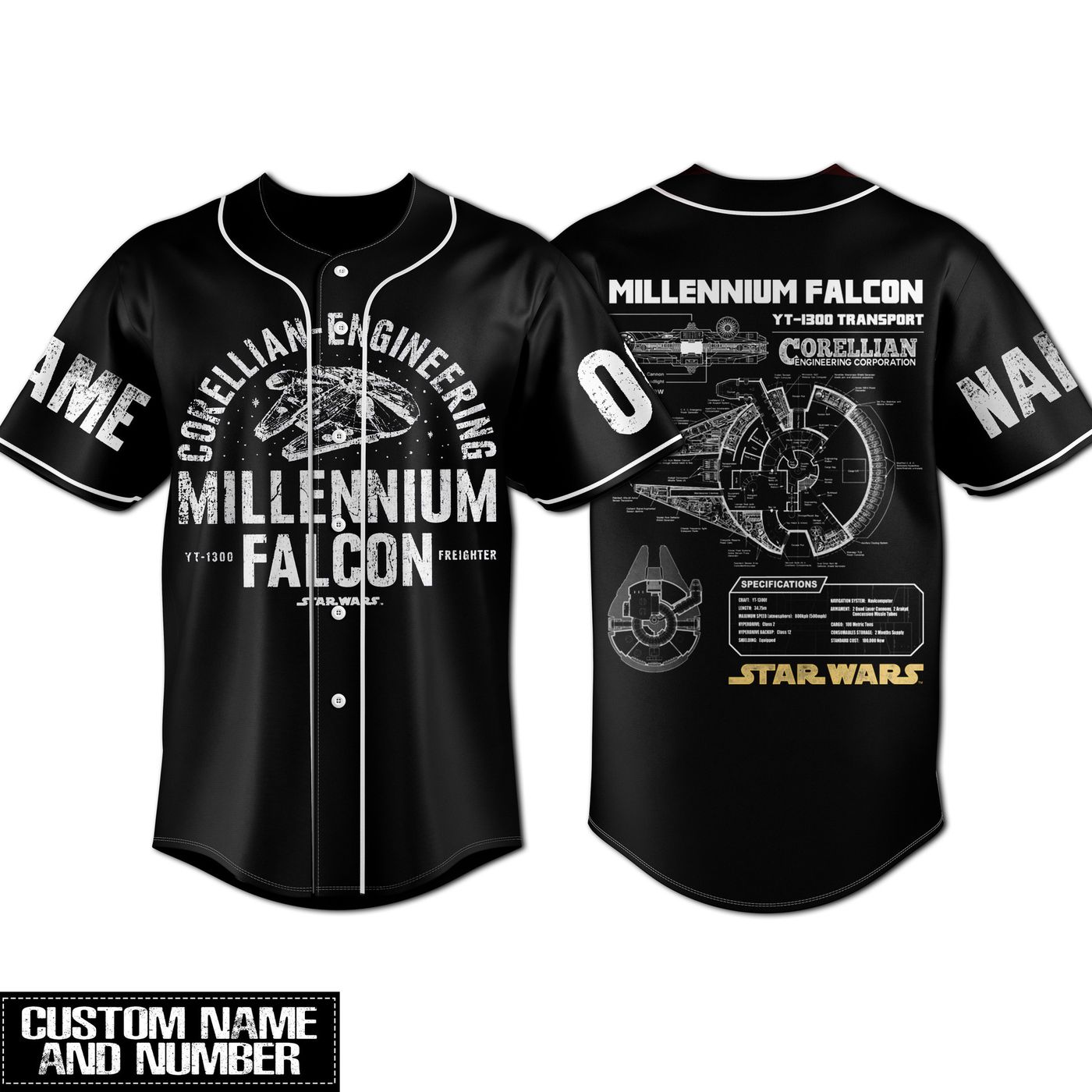 Star Wars Millenium Falcon Baseball Jersey For Men Women And Kids Gift