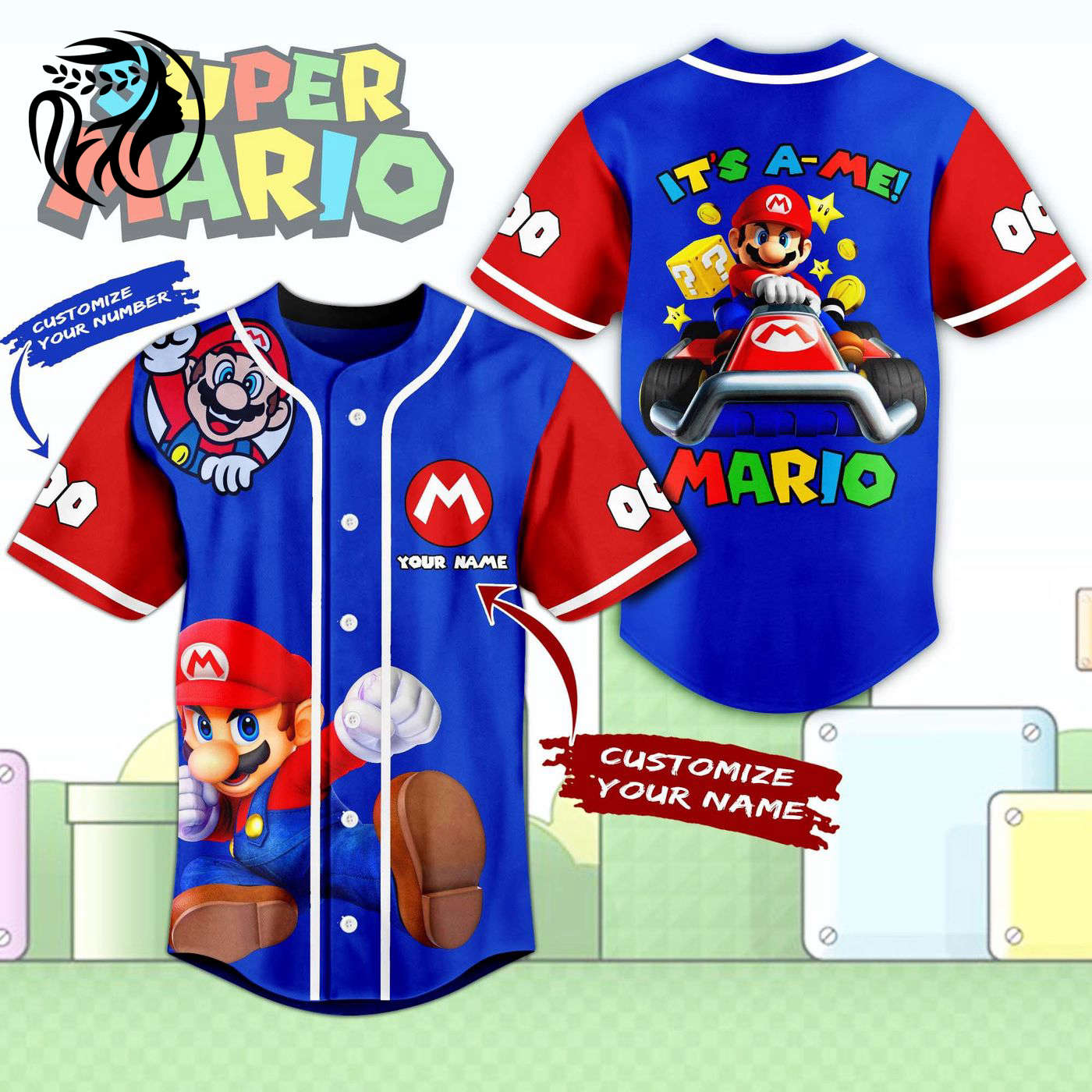 Super Mario Baseball Jersey For Men Women And Kids Gift