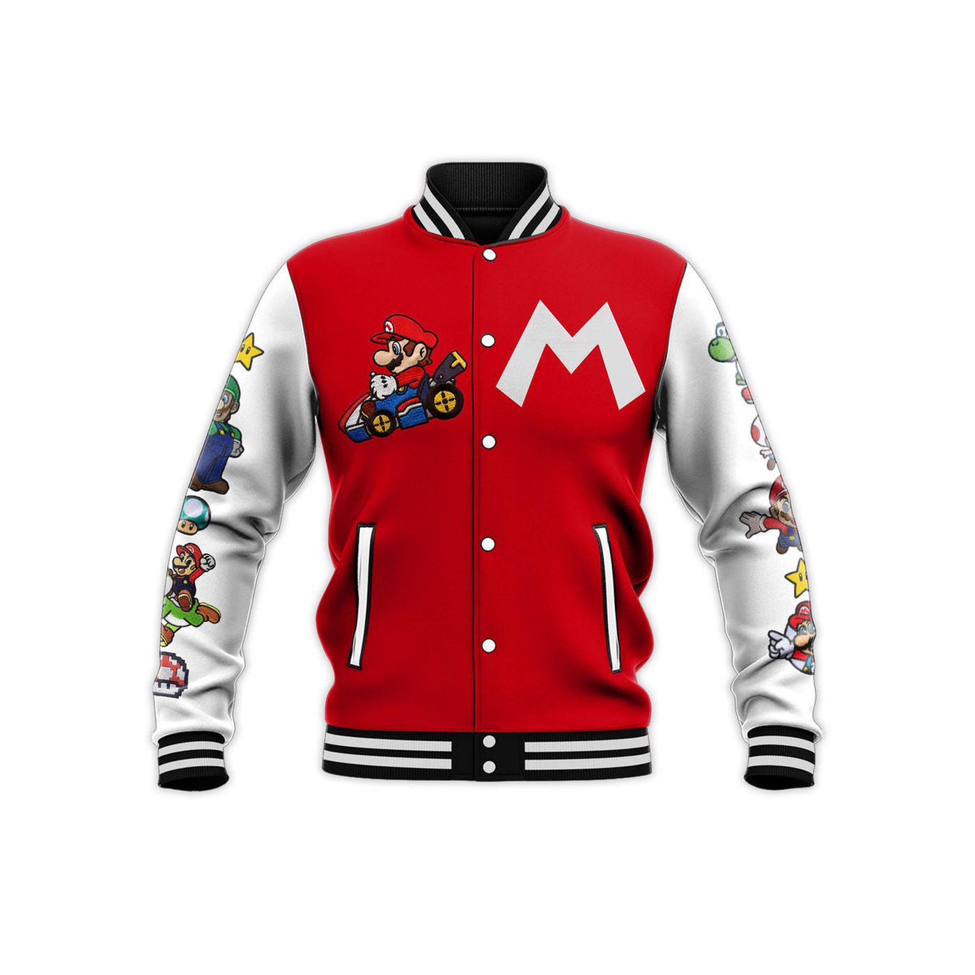 Super Mario New Premium Baseball Jacket Gift For Fan Super Mario New Premium Baseball Jacket Gift For Fan