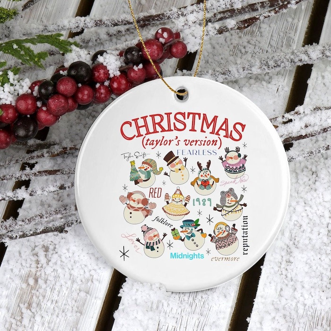 Swiftmas Ornament: Festive Metal Snowmen for Taylor Swift Fans – Perfect Christmas Gift & Decor