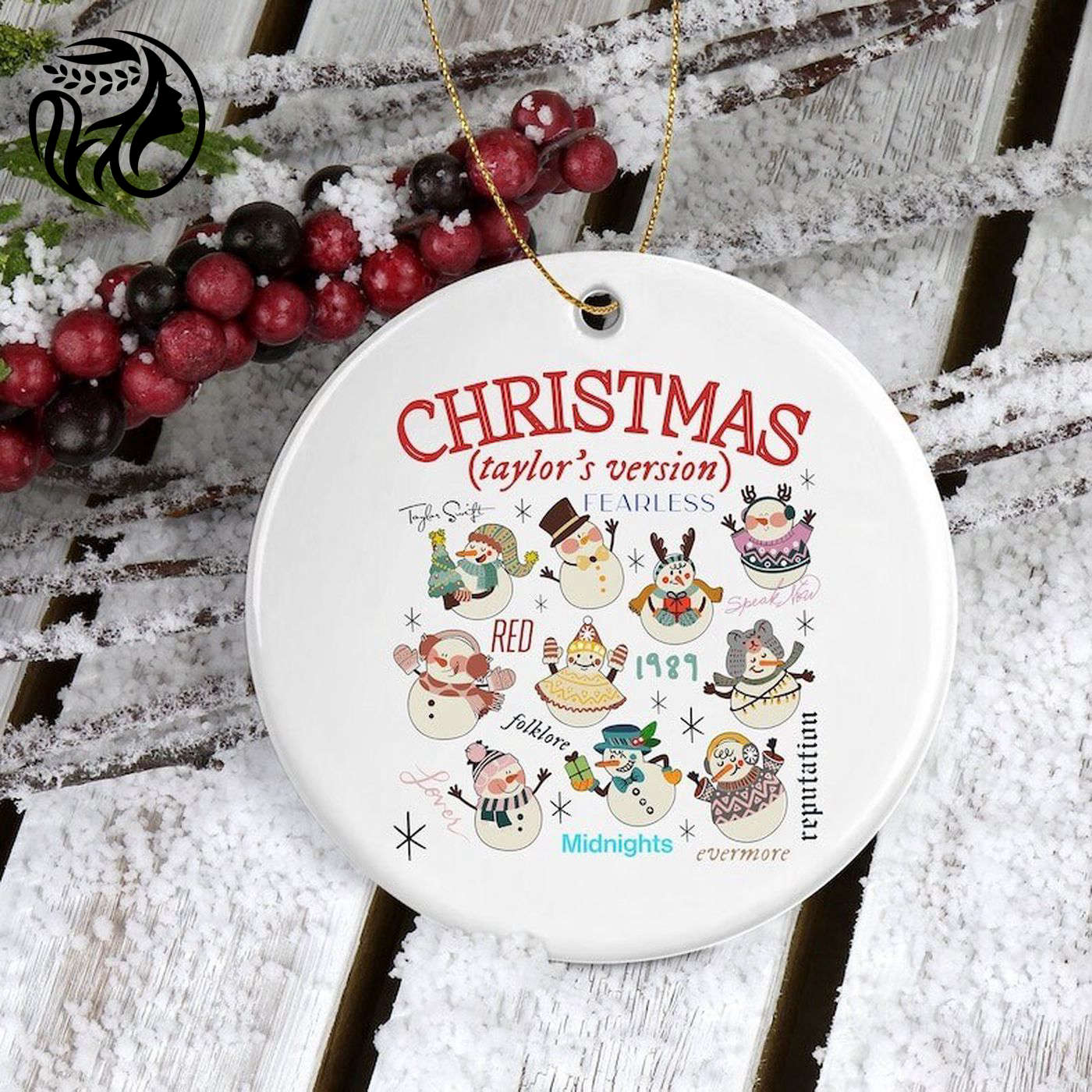 Swiftmas Ornament: Gift for Swiftie Taylor Xmas Decor – Metal Ornaments