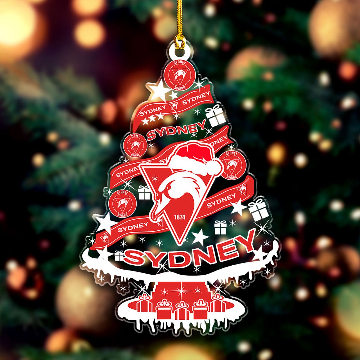 Sydney Swans Custom Shape Clear 1-sided Acrylic Ornament Gift