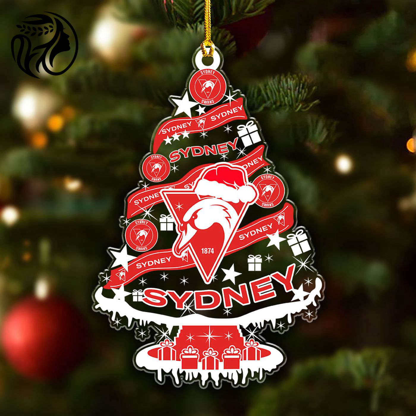 Sydney Swans Custom Shape Clear 1-sided Acrylic Ornament Gift