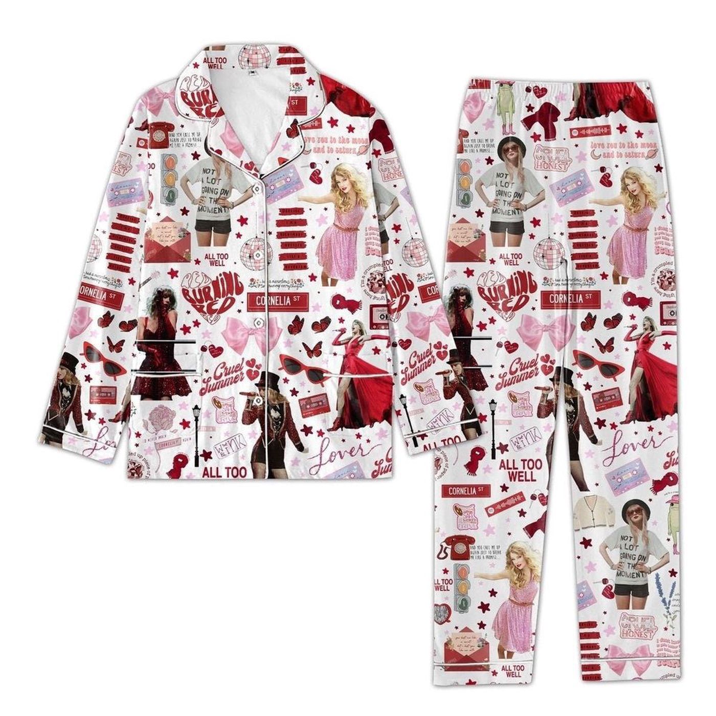 Taylor All Hit Album Eras Tour Pajamas Set – Comfy Taylor Eras Tour PJs