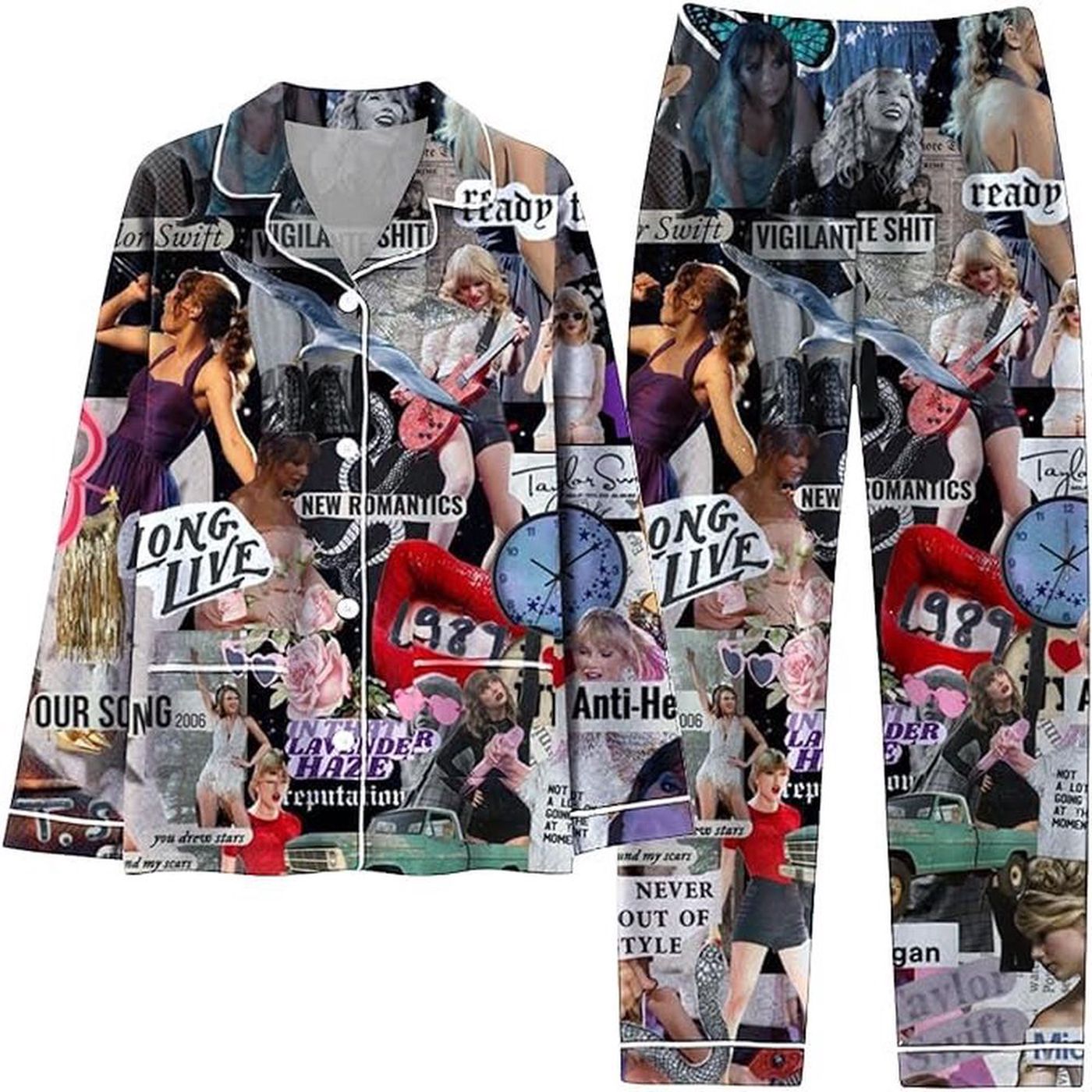 Cozy & Chic Taylor Button Down Pajamas Set – 1989 Version
