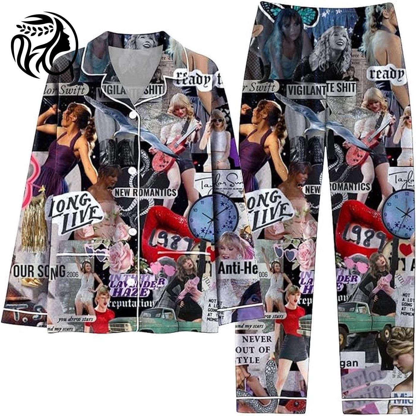 Cozy & Chic Taylor Button Down Pajamas Set – 1989 Version
