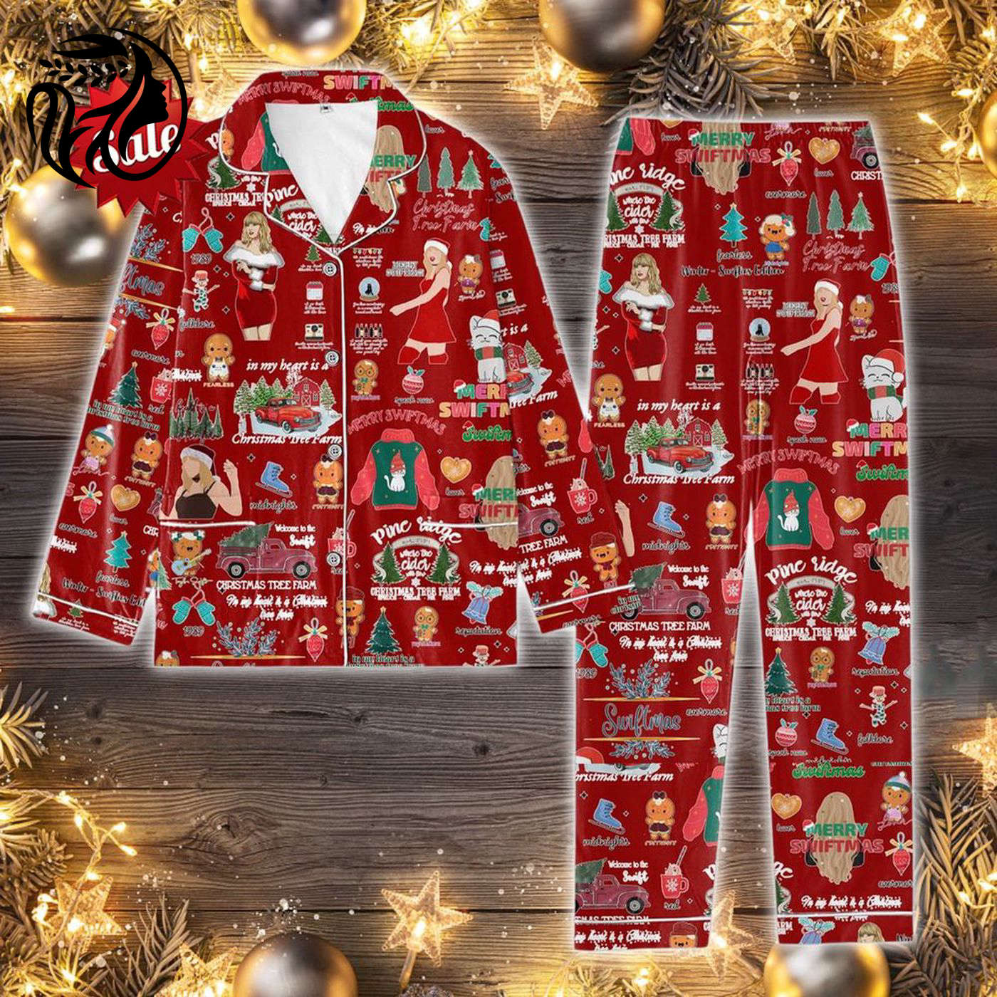 Cozy Taylor Christmas Pajamas Set – Perfect for Swiftiee Fans!