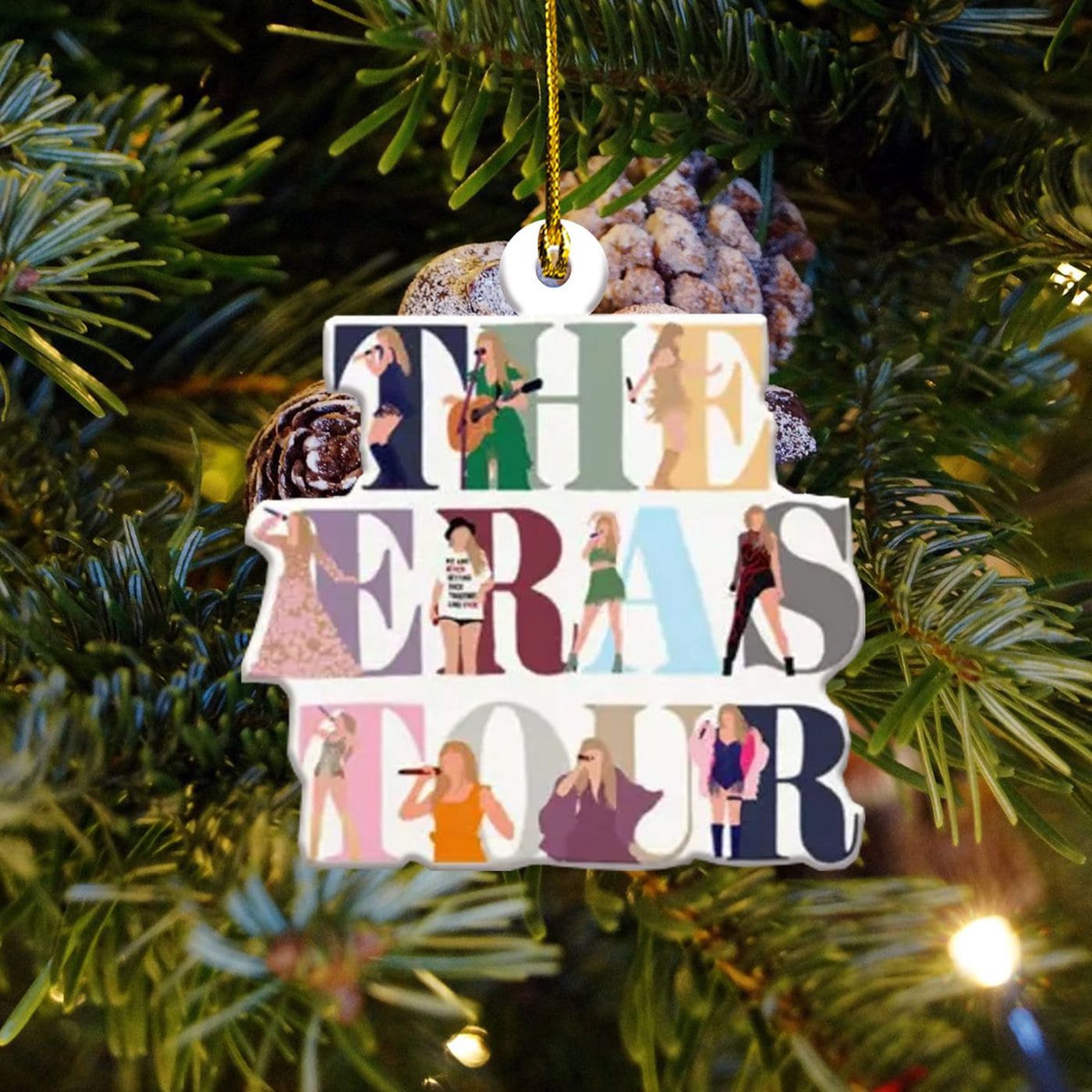 Taylor Eras Tour 2023 Ornament – Swiftie Guitar Christmas Gift for Fans & Xmas Tree Décor