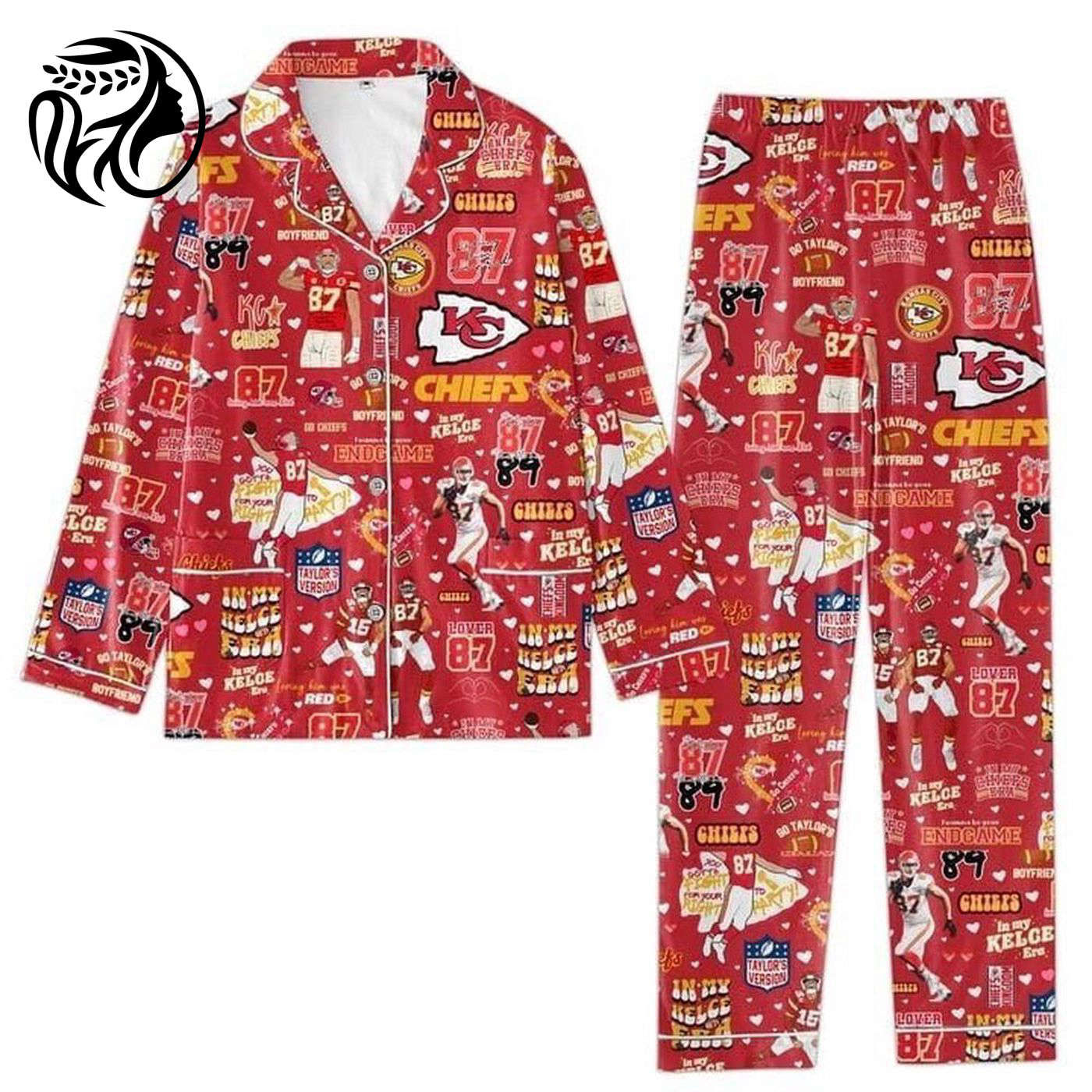 Silk Pajama Set: Taylor Kelce & Boyfriend Pajamas Taylor Eras Tour